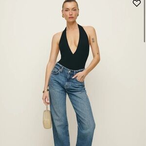 Reformation black Maura knit bodysuit